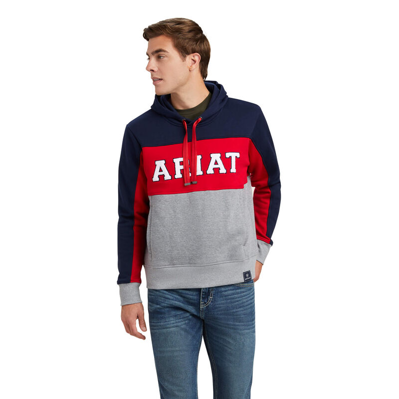 Ariat Hoodie Herren - Rabere Team Navy/Rot/Grau ( ATWPN-0568 )